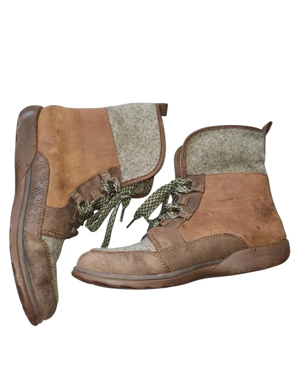 Chaco Barbary Waterproof Leather Wool Ankle Boots Pinecone Brown Women's Size 9